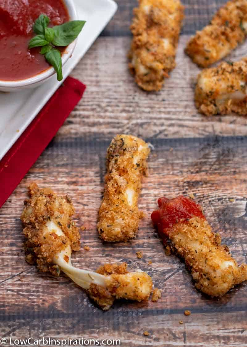 Keto Mozzarella Cheese Sticks Recipe (Air Fryer Method)