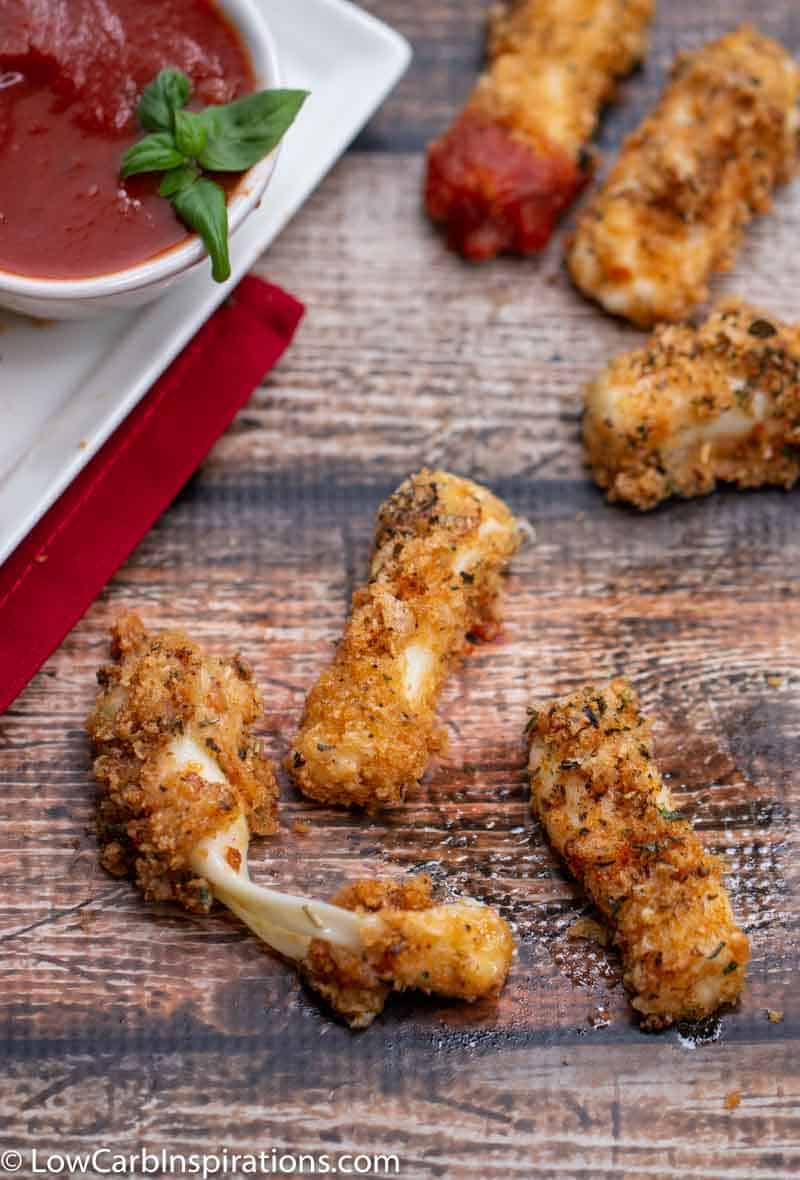 Keto Mozzarella Cheese Sticks Recipe (Air Fryer Method) Low Carb