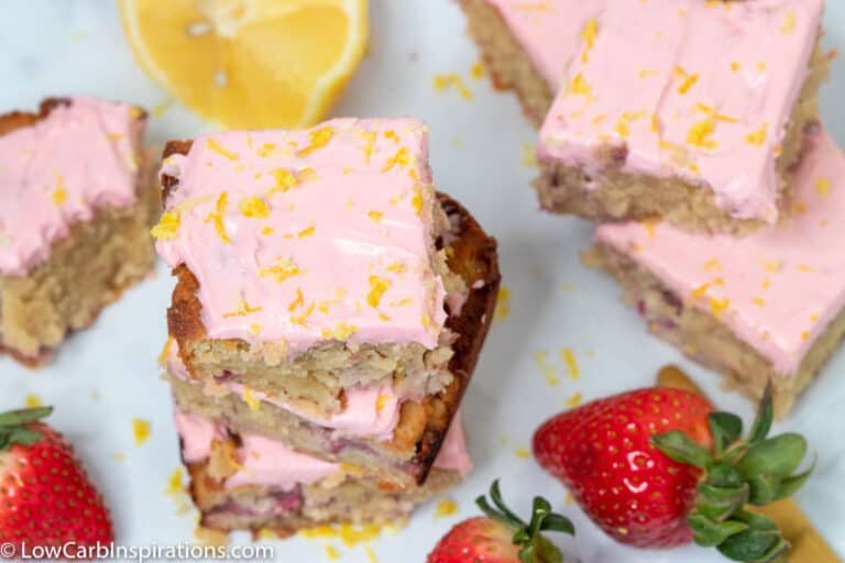 Homemade Keto Strawberry Lemon Blondies Low Carb Inspirations