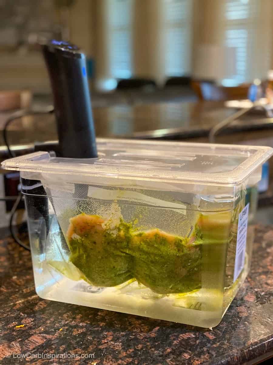 Sous Vide Chicken Breasts (Pesto & Goat Cheese)
