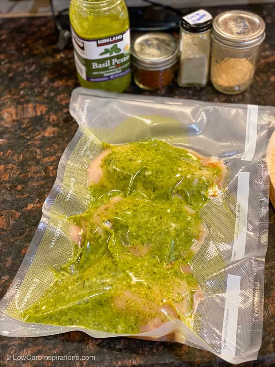 Sous Vide Chicken Breasts (Pesto & Goat Cheese)