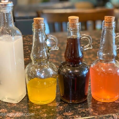 Multiple sugar free syrups in one photo
