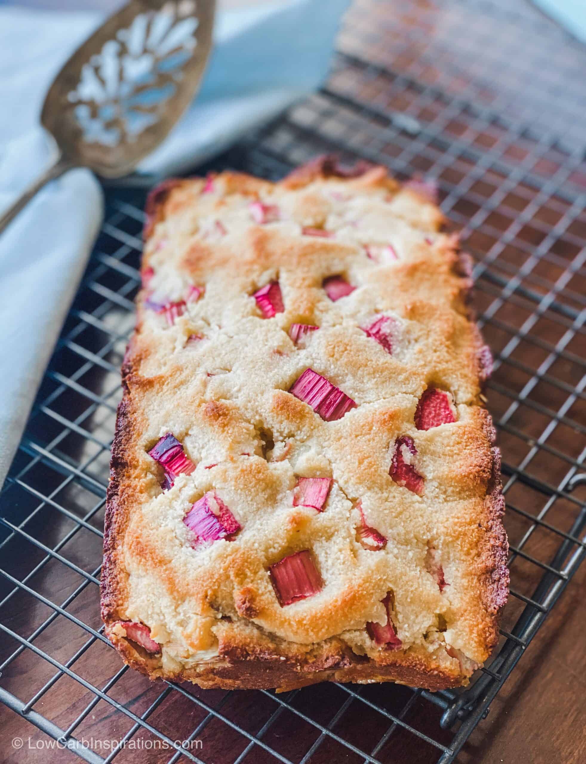 Keto Rhubarb Bread Recipe with a Glaze Topping