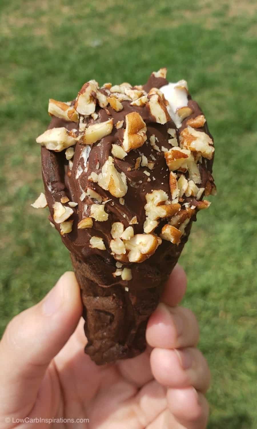 OREO Chaffle Recipe used as an ice cream cone