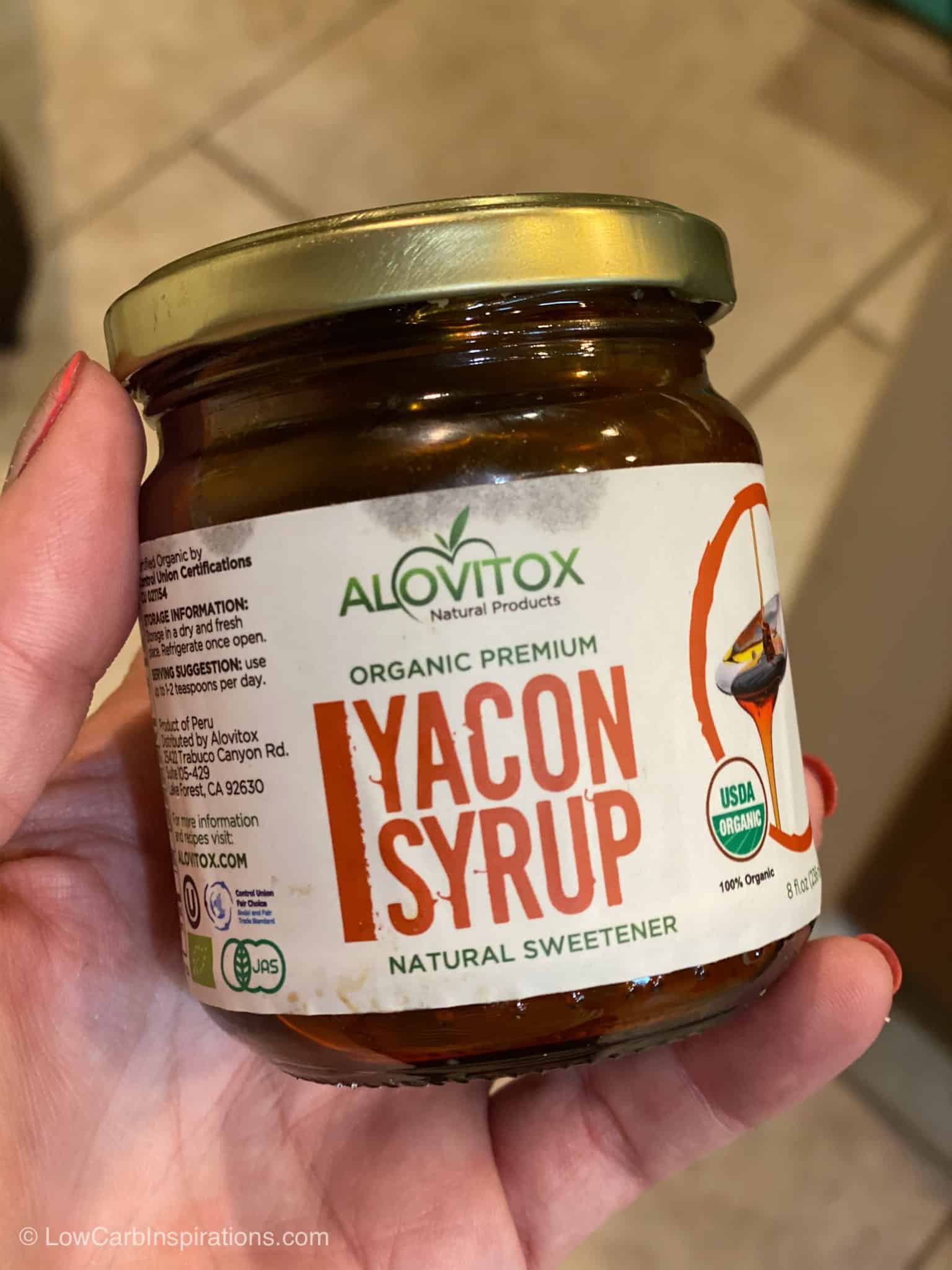 yacon syrup in a jar with a lid