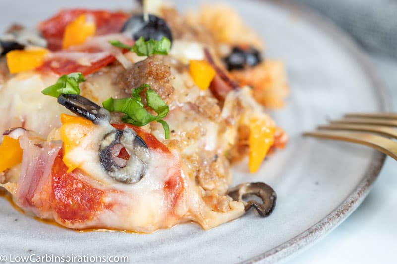 Low Carb Meat Lovers Pizza Casserole