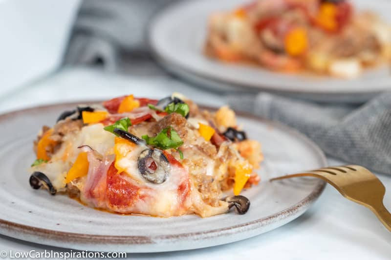 Low Carb Meat Lovers Pizza Casserole