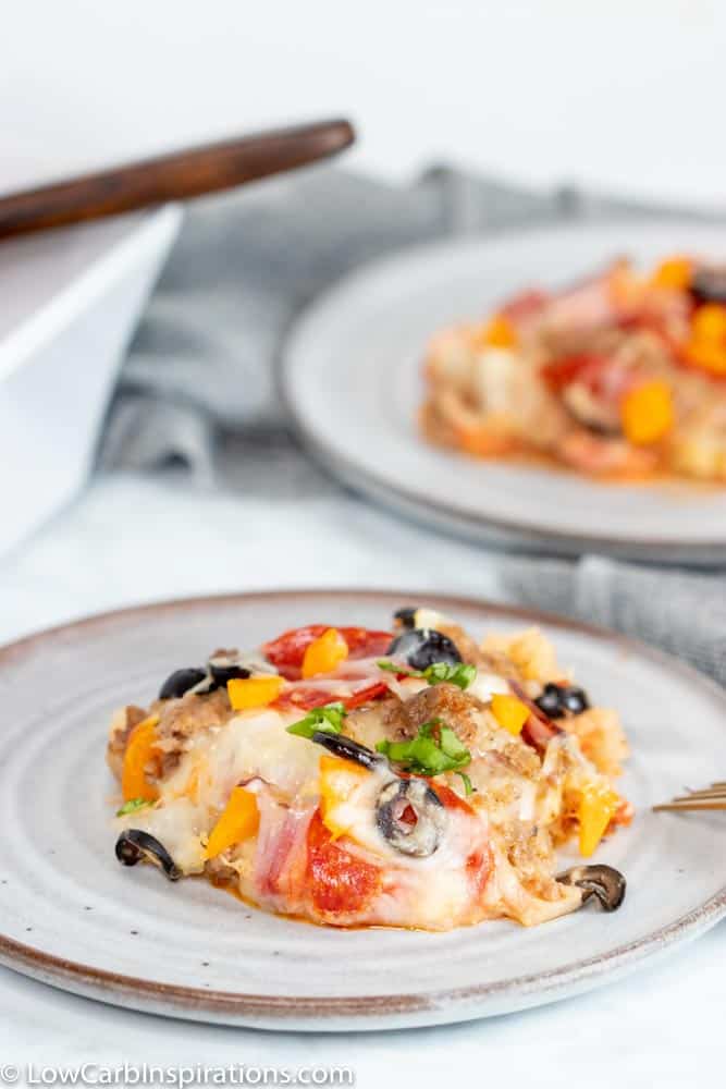 Low Carb Meat Lovers Pizza Casserole