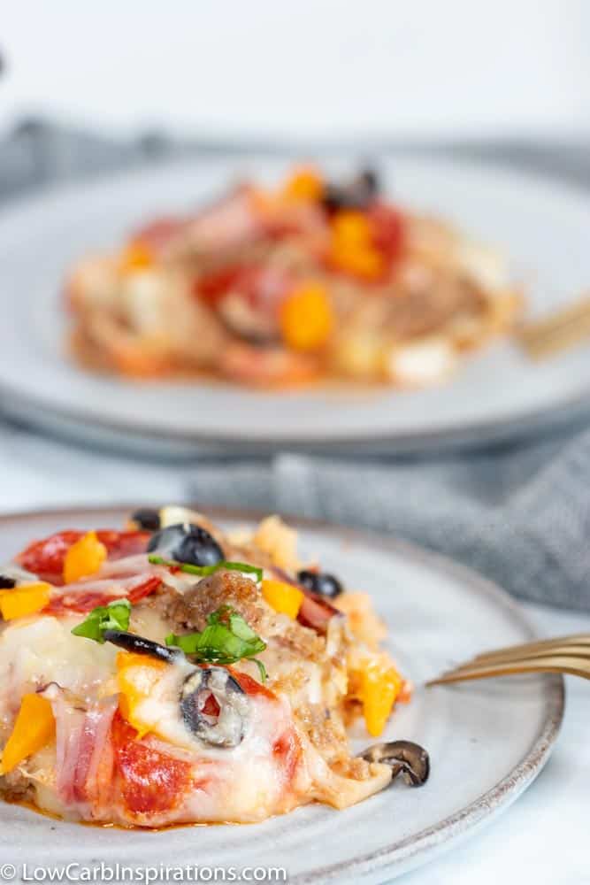 Low Carb Meat Lovers Pizza Casserole