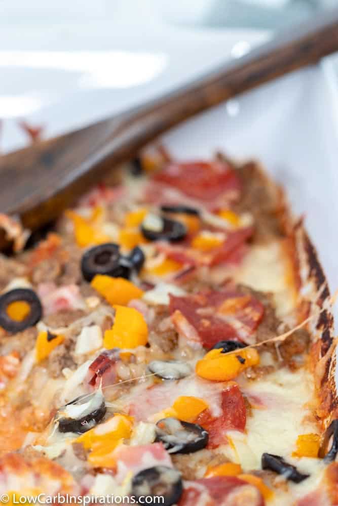 Low Carb Meat Lovers Pizza Casserole