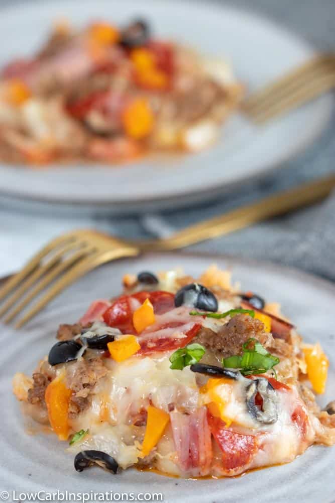 Low Carb Meat Lovers Pizza Casserole