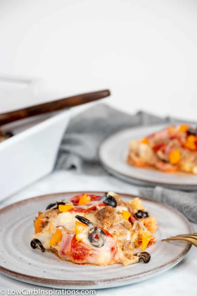 Low Carb Meat Lovers Pizza Casserole