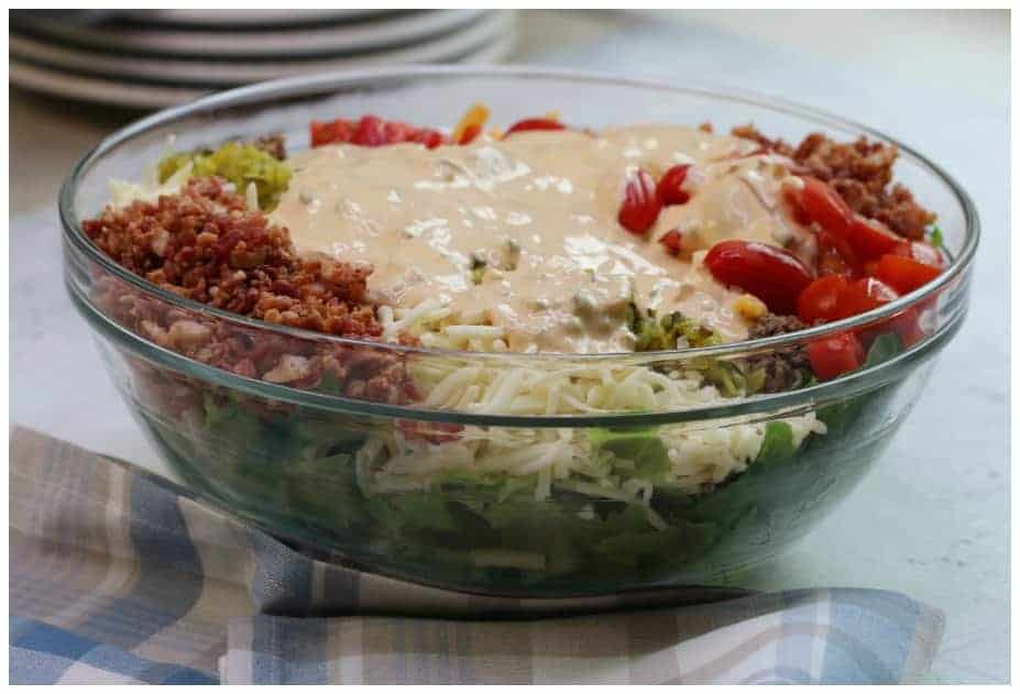 Keto Big Mac Cheeseburger Salad