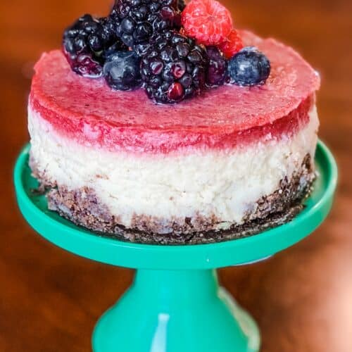Keto Cheesecake Recipe with a Strawberry Topping!