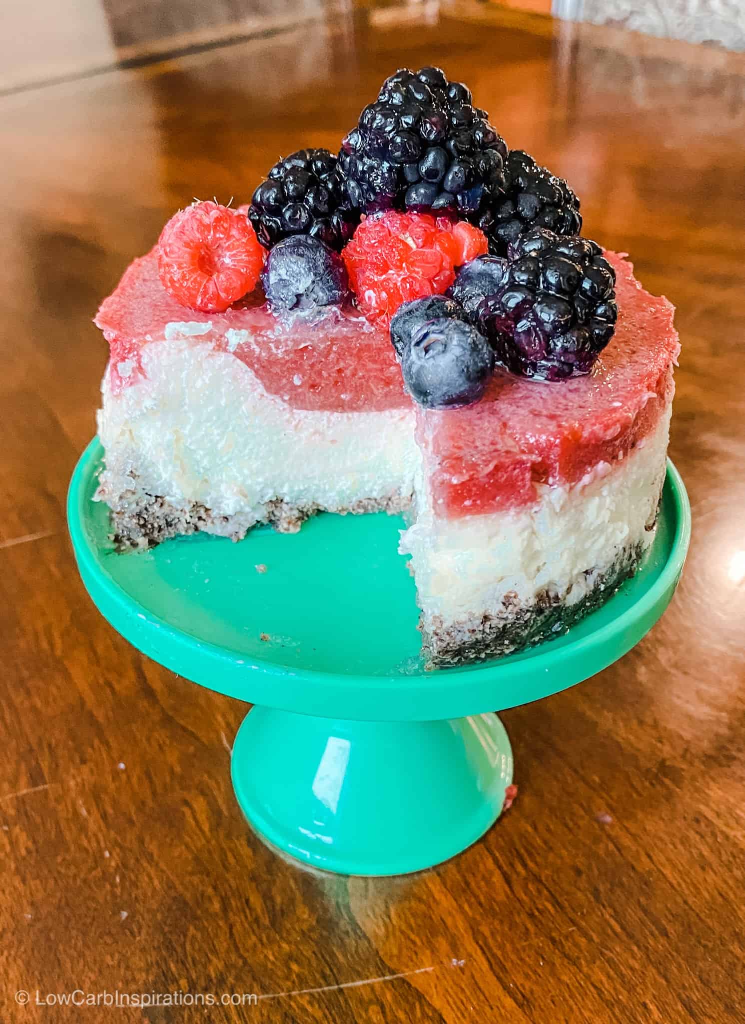 Keto Cheesecake Recipe with a Strawberry Topping!