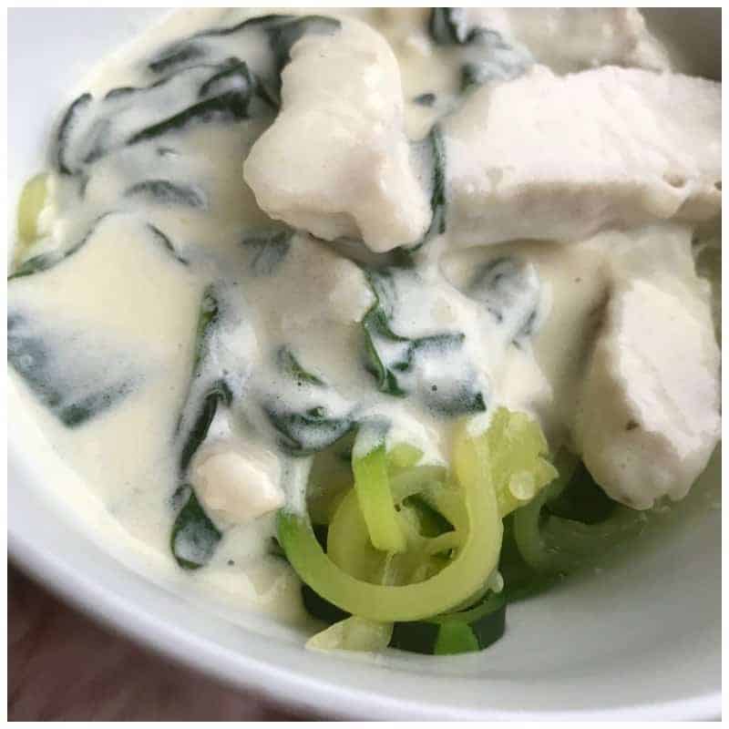 Keto Chicken & Spinach Alfredo Pasta