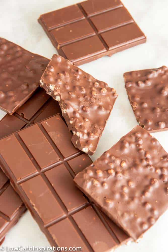 Keto Chocolate Crunch Candy Bar Recipe (Tastes just like Nestle Crunch!)