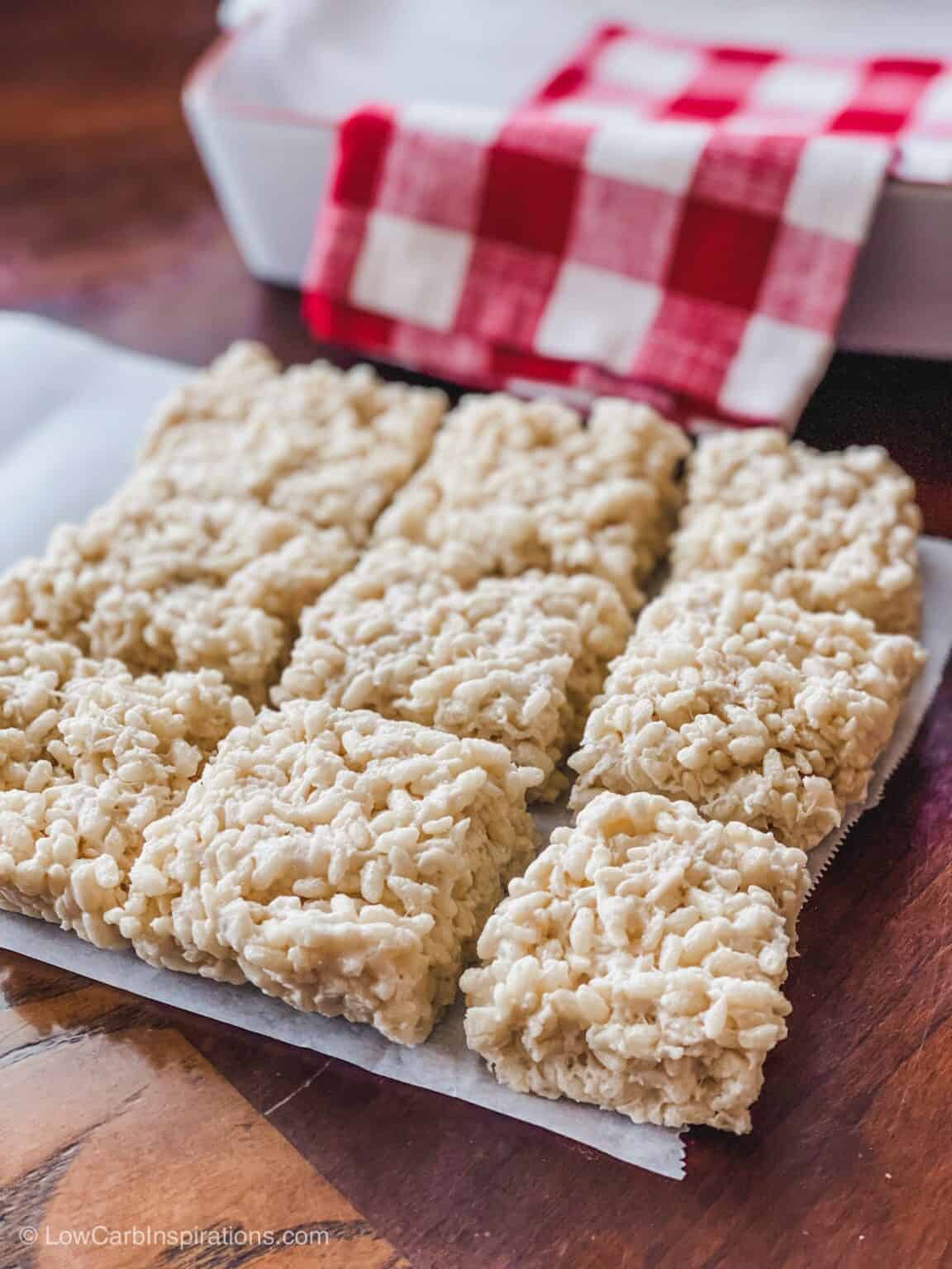 Keto Rice Crispy Treats Recipe (sugar free) Low Carb Inspirations