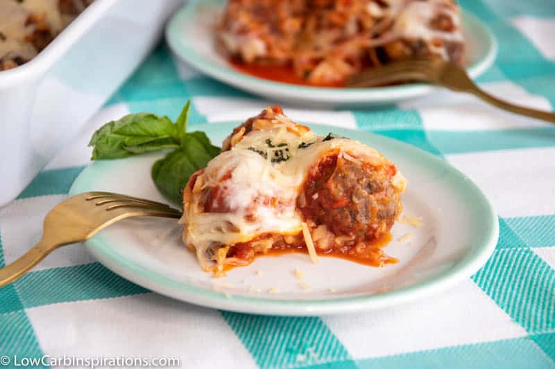 Keto Italian Meatball Parmesan Casserole