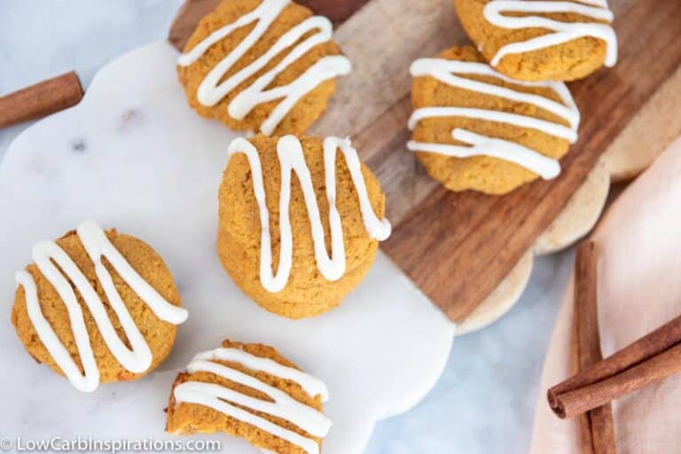 Keto Pumpkin Cookies with a Cream Cheese Glaze