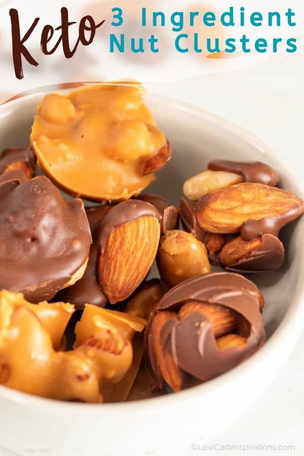 AMAZING Keto 3 Ingredient Chocolate Nut Clusters