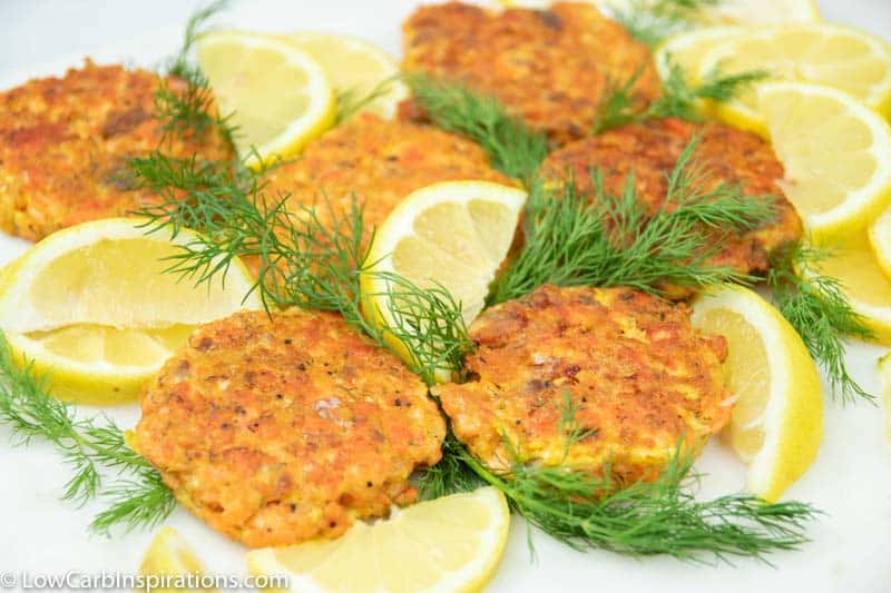 Easy Low Carb Salmon Cakes Recipe with Creamy Garlic Sauce