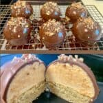 Chocolate Covered Keto Vanilla Cake with Fluff Topping!