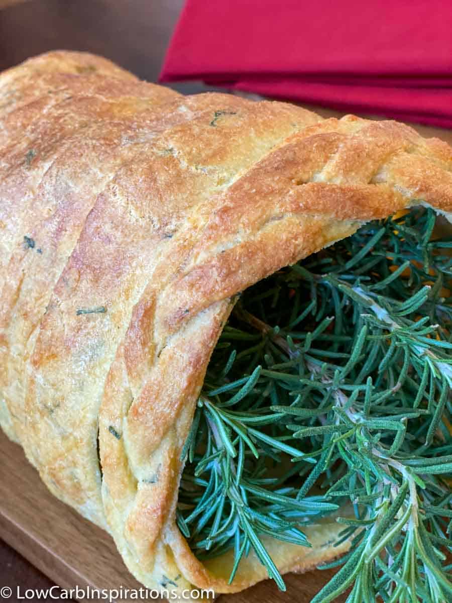 close up of the braid on the bread recipe