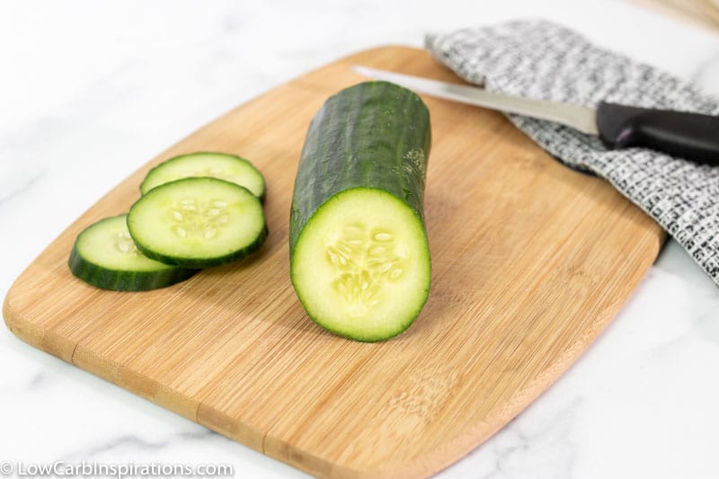 Chopping cucumber