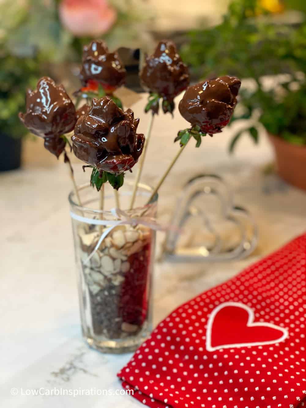 Sugar Free Chocolate Covered Strawberry Roses