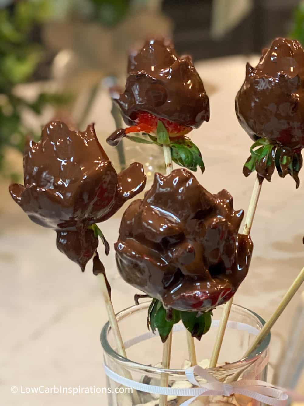 Sugar Free Chocolate Covered Strawberry Roses