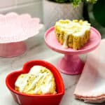 Two mini cakes on cake stands