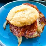 Smash burger top view