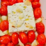 feta, tomato, garlic and olive oil baked