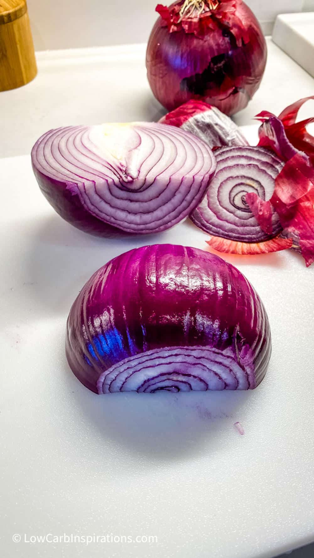 Half of a red onion cut