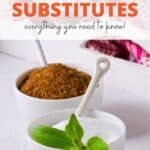 keto sugar substitutes for keto in a white bowl with a spoon and stevia leaves