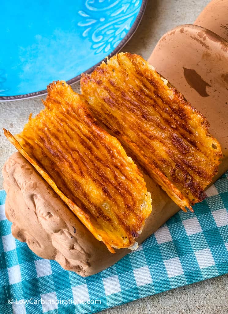 Cheese Taco Shells made on the Blackstone Griddle Grill