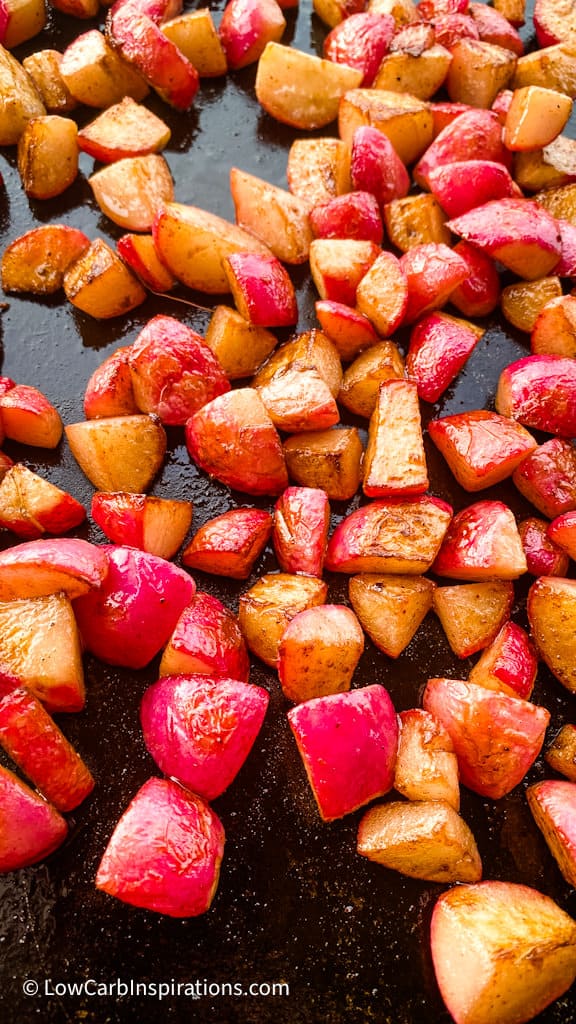 Keto Grilled Radishes made on the Blackstone Griddle Grill 