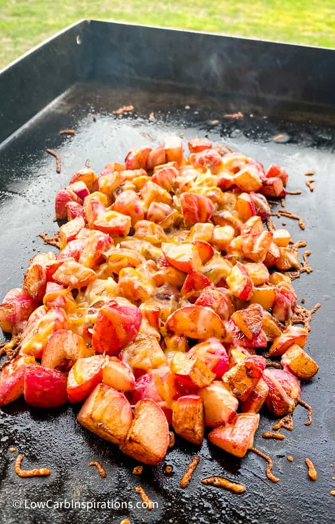 Radishes cooking on a Blackstone Griddle Grill