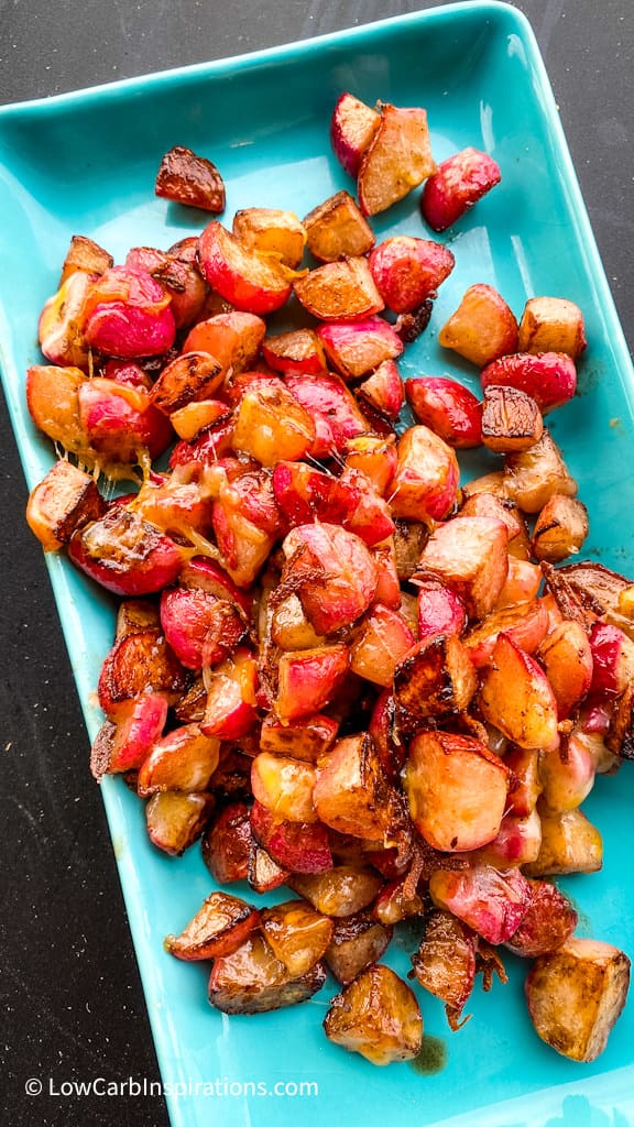 Keto Grilled Radishes made on the Blackstone Griddle Grill