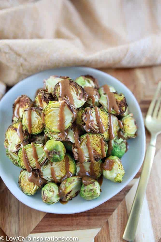 Air Fryer Brussel Sprouts with Mustard Vinaigrette