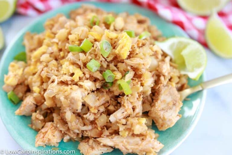 Keto Spicy Chicken Cauliflower Fried Rice Recipe - Low Carb Inspirations