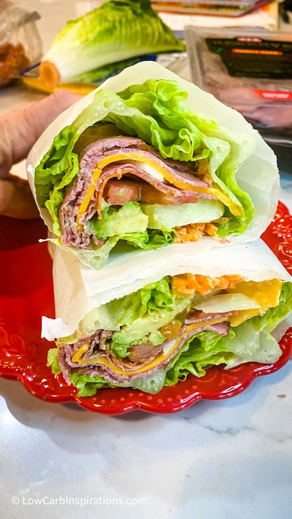Lettuce Wrapped Sandwich ideas:  Low carb and keto friendly