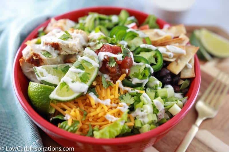 Keto Tex Mex Salad Recipe with Grilled Chicken