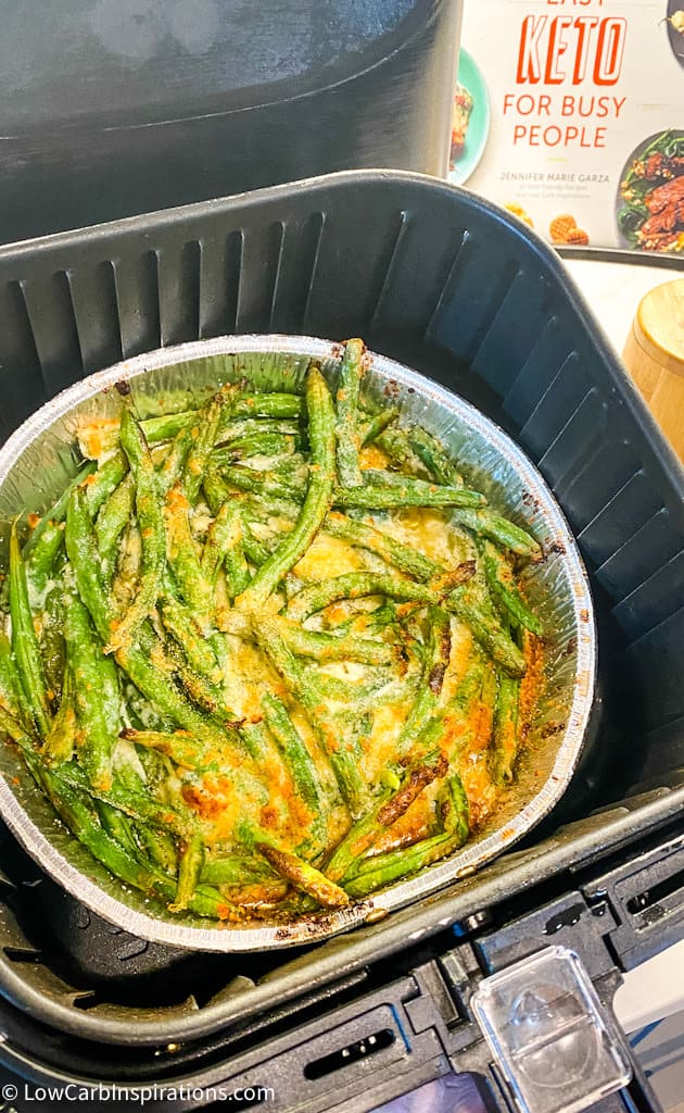 Air Fryer Parmesan Garlic Green Beans - Low Carb Inspirations