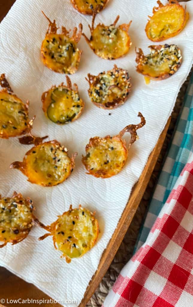 How to Make Crispy Cheese Pickle Chips Low Carb Inspirations