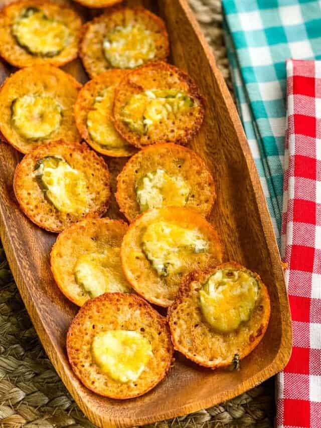 Crispy Cheese Pickle Chips Low Carb Inspirations
