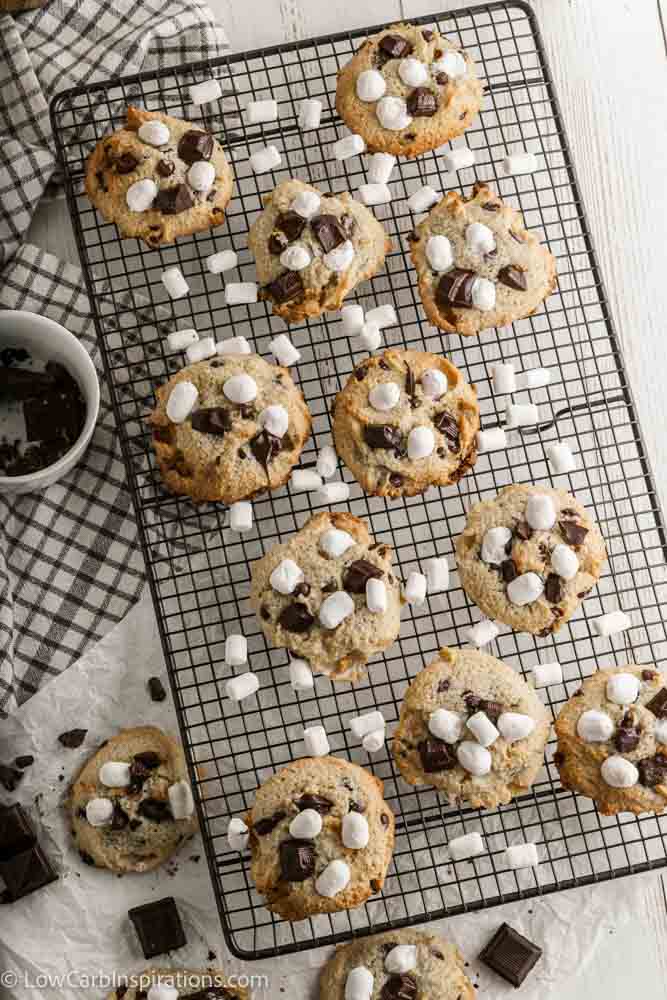 Perfect Low Carb Almond Flour S’mores Cookies