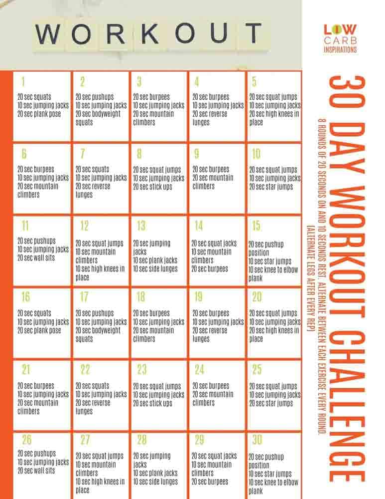 Tabata 30 Day Workout Challenge