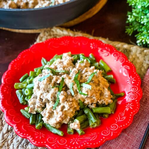 Keto Beef Stroganoff made with hamburger